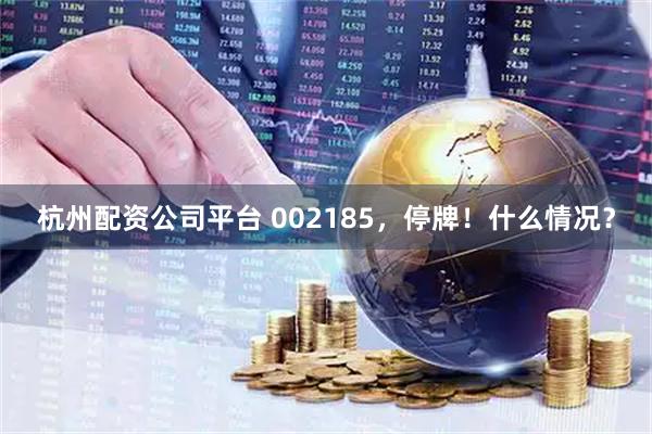 杭州配资公司平台 002185，停牌！什么情况？