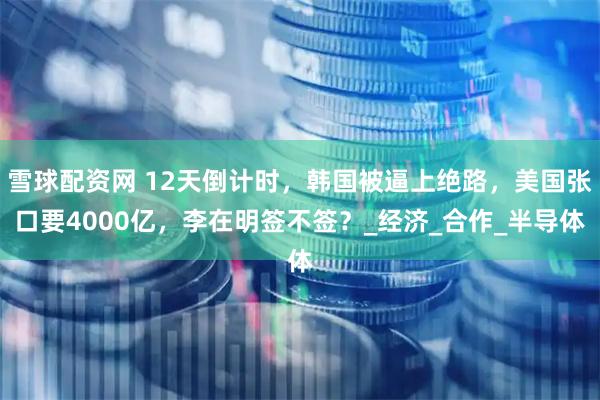 雪球配资网 12天倒计时，韩国被逼上绝路，美国张口要4000亿，李在明签不签？_经济_合作_半导体