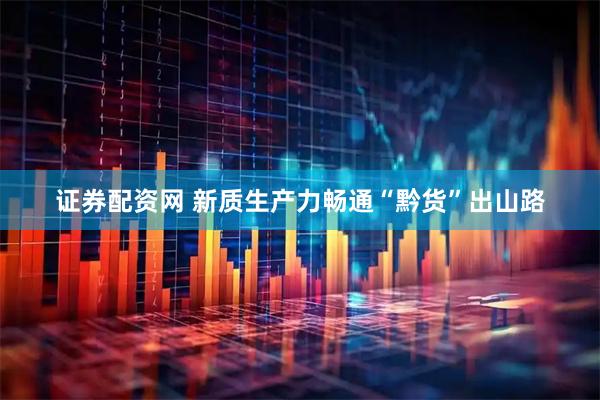证券配资网 新质生产力畅通“黔货”出山路